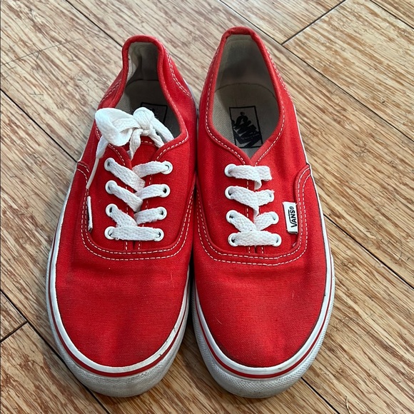 Vans Bold Red Canvas Shoes - Picture 1 of 2